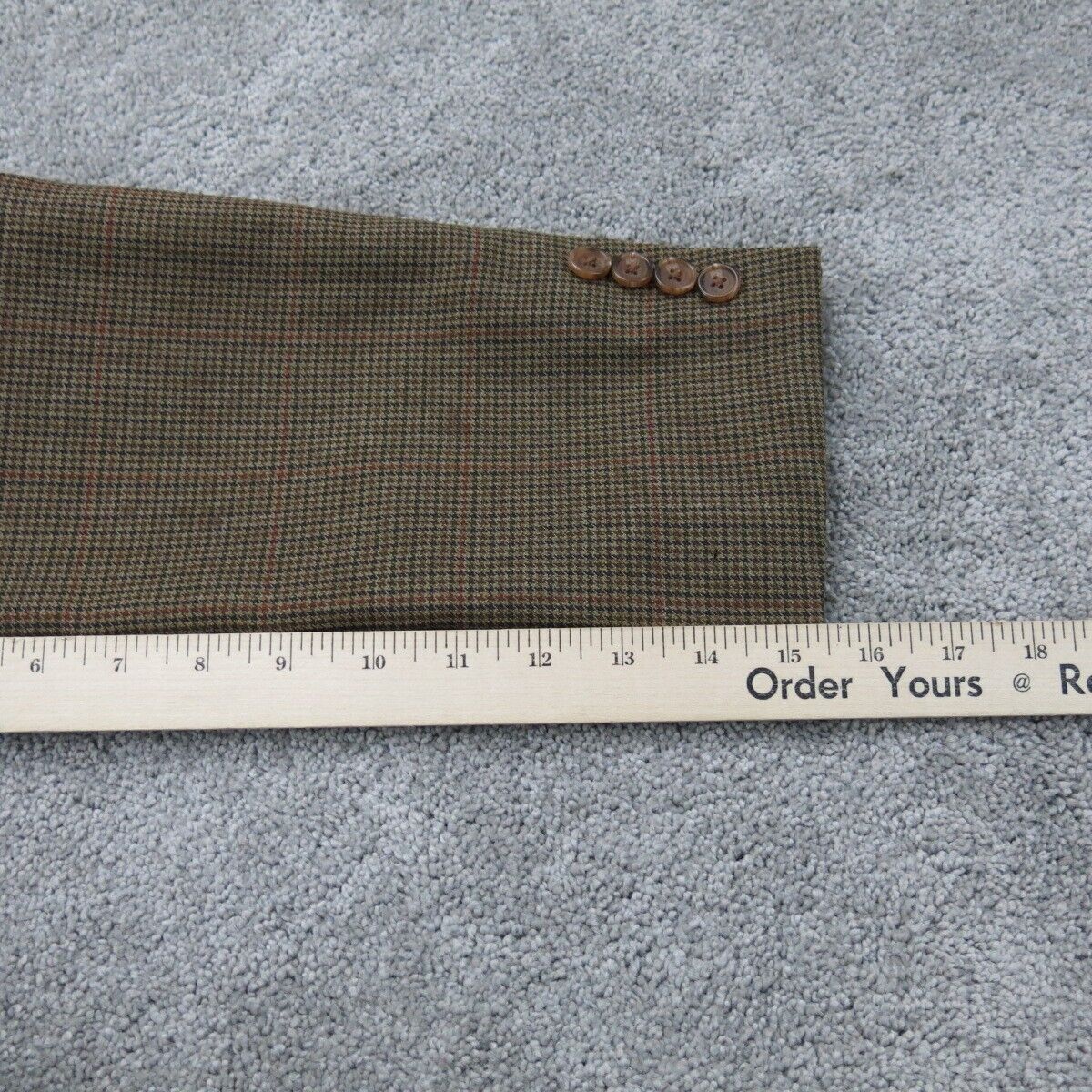 Lauren Ralph Lauren Mens Blazer Coat Single Breasted Long Sleeves Brown Size 39R