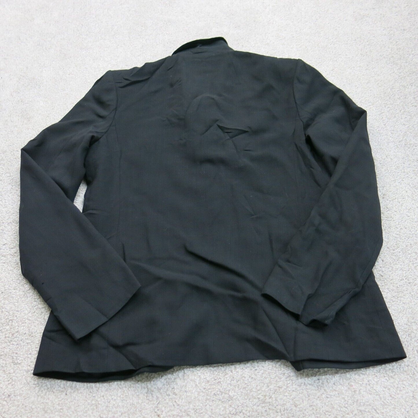 Banana Republic Womens Blazer Coat Long Sleeve Buckle Closure 100% Wool Black 4