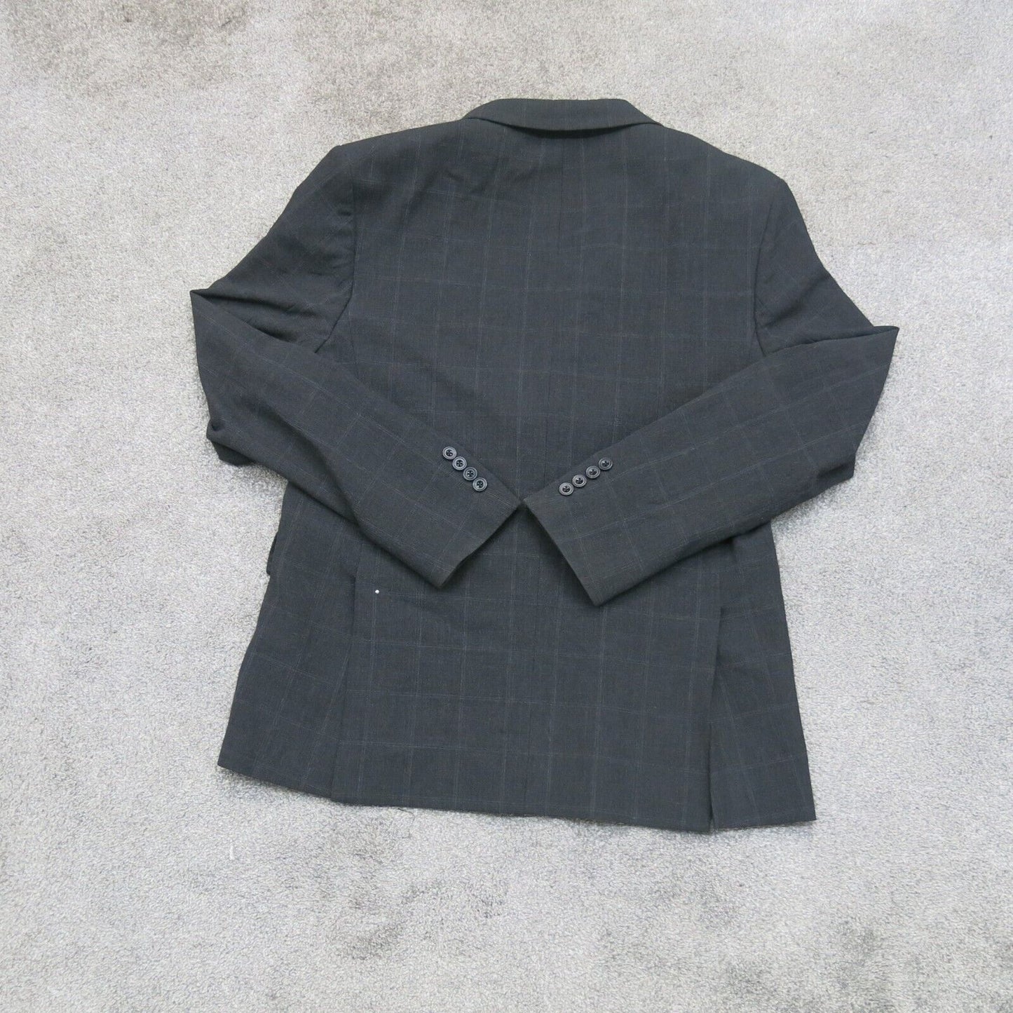 Zara Men Blazer Coat Slim Fit Single Breasted Long Sleeves Pocket Black Size 42