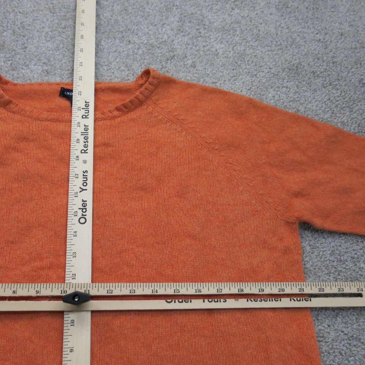 Lands End Womens Pullover Sweater Crew Neck Long Sleeves Orange Size X Large