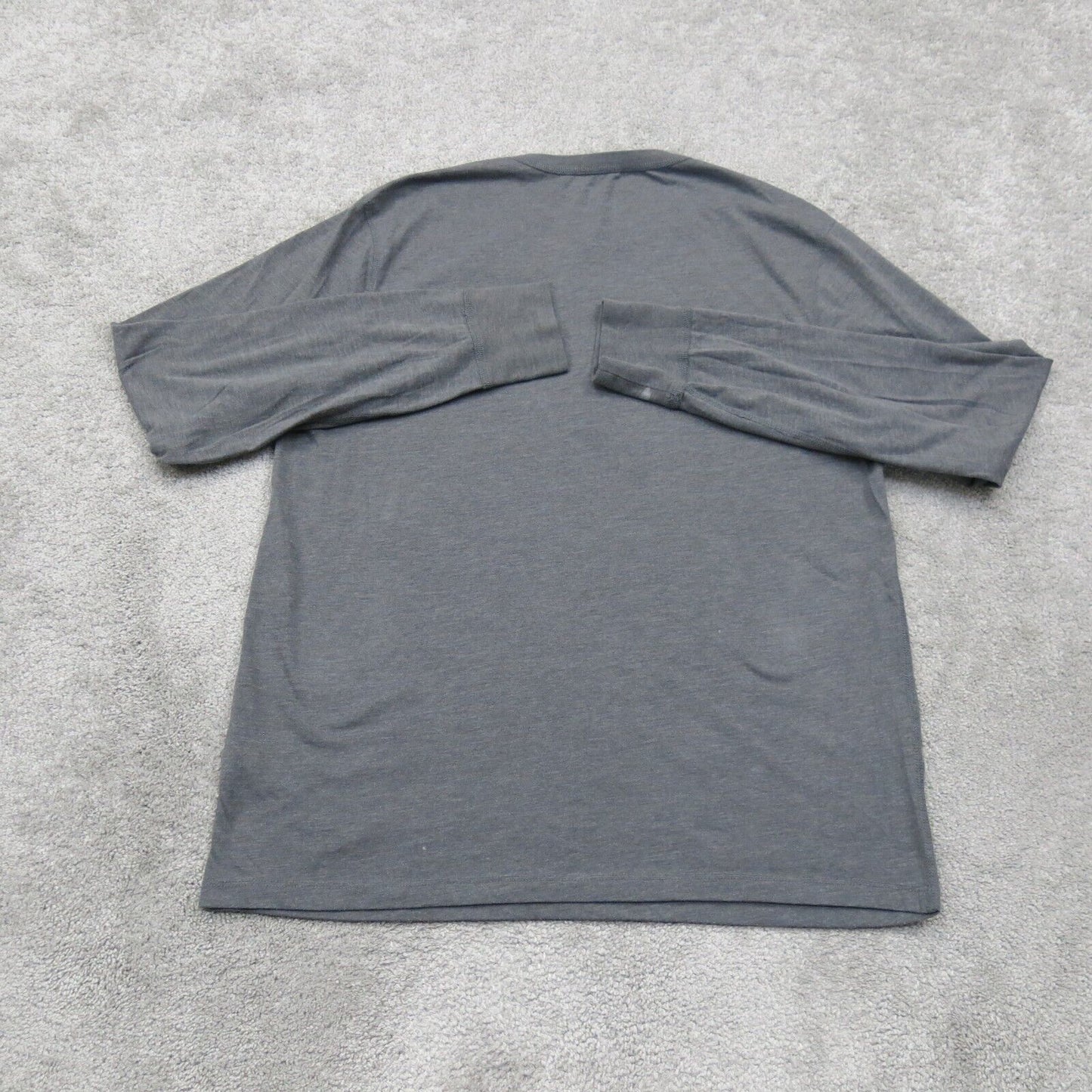 J. Crew Washed Mens Sweatshirt Henley Neck Long Sleeves Solid Gray Size Medium