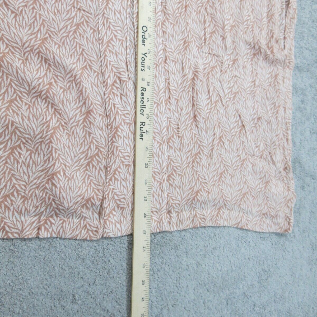 Loft Women Top Knit Cardigan Open Front Sleeveless Leaf Print White Brown SZ XS