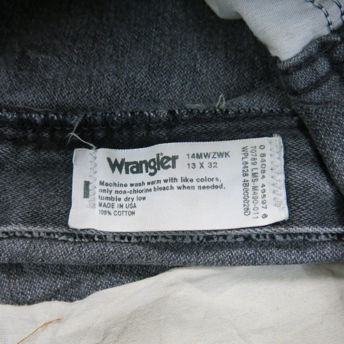 Wrangler Mens Jeans Straight Leg Jeans High Rise 100% Cotton Black Size W13XL32