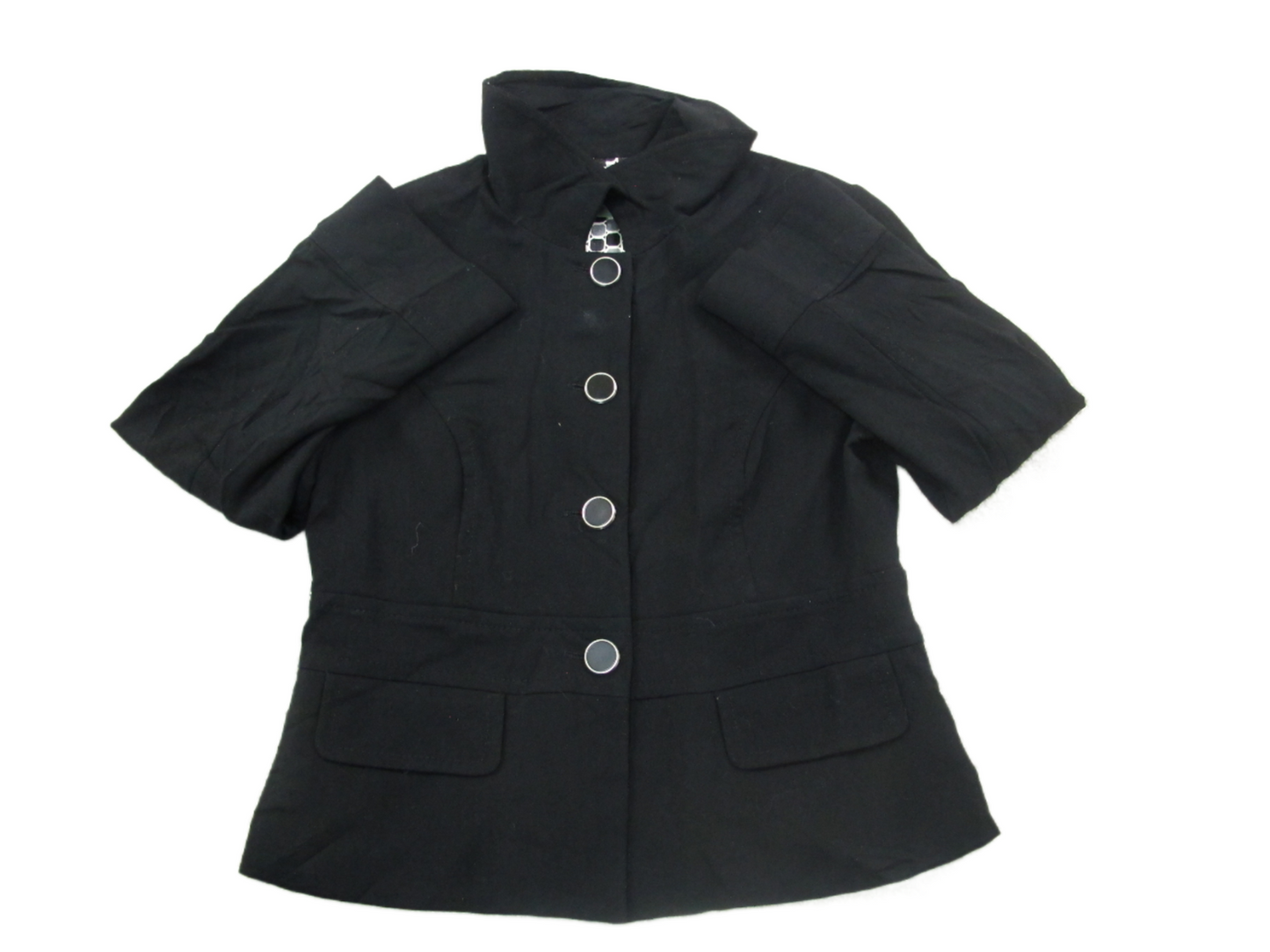 Ann Taylor Womens Blazer Coat Jacket Long Sleeves Front Button Black Size 4