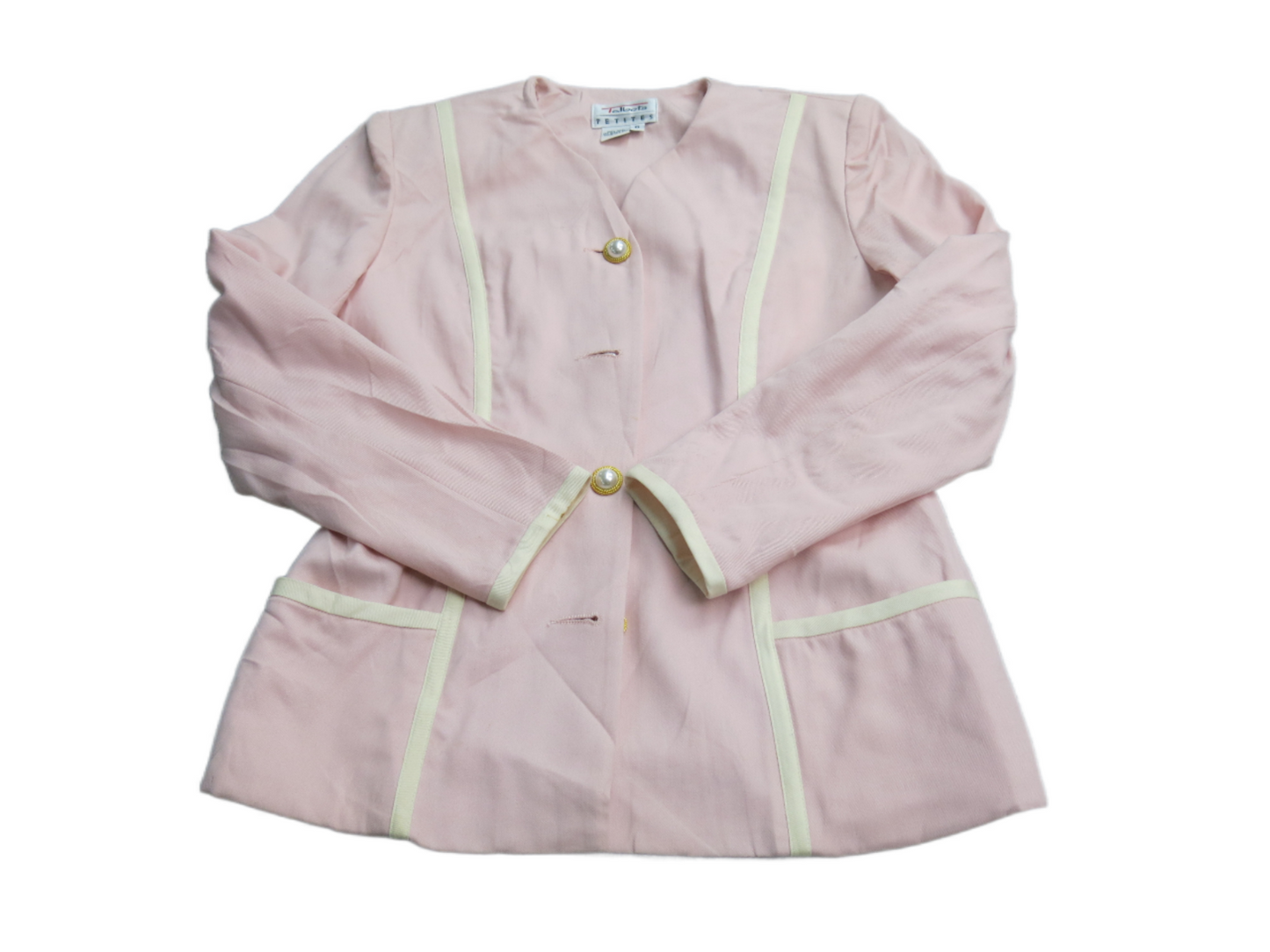 Talbots Womens Blazer Coat Front Button Long Sleeve 100% Wool Pink Size  6