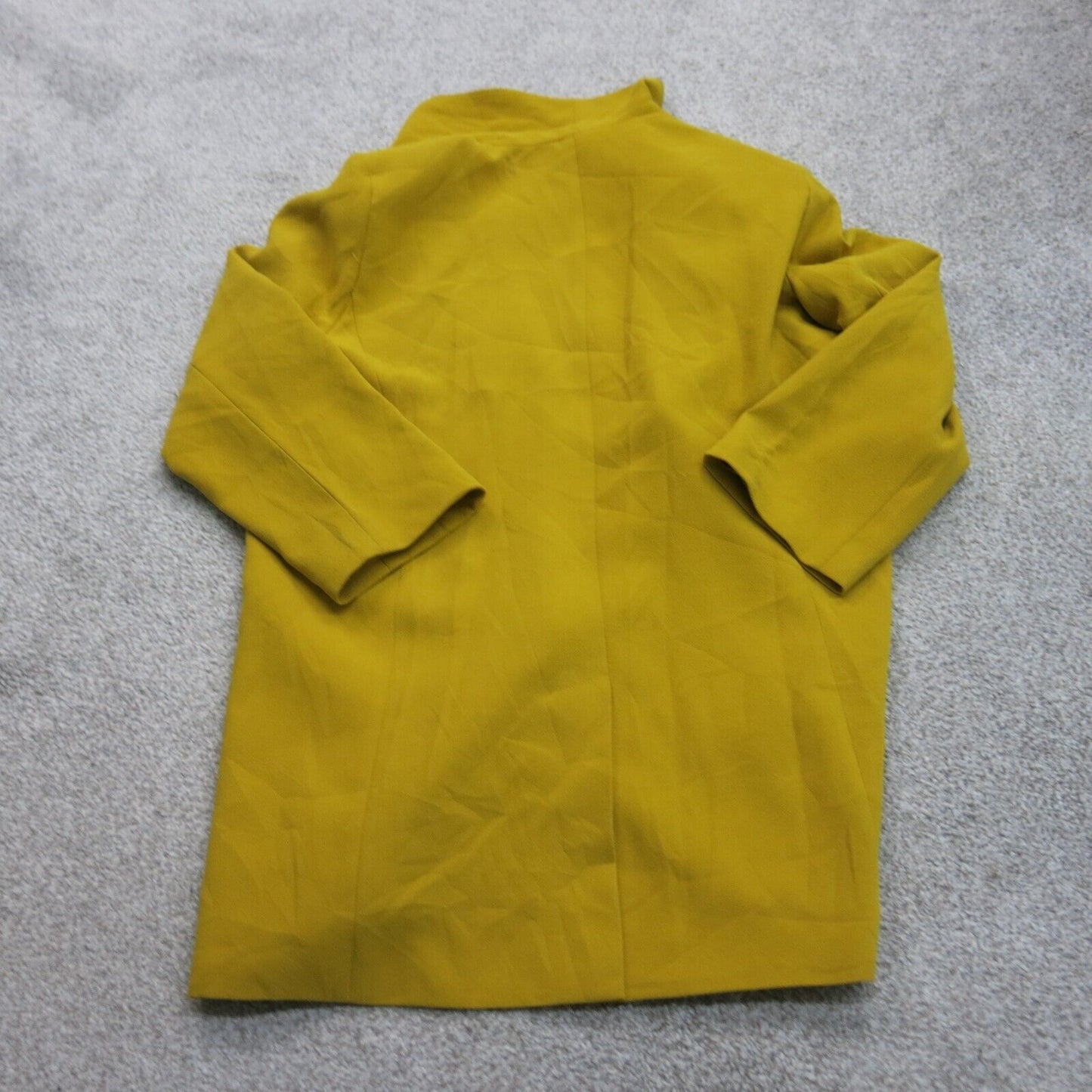 Loft ANN Taylor Womens Asymmetrical Blazer Coat Long Sleeves Dark Mustard Small