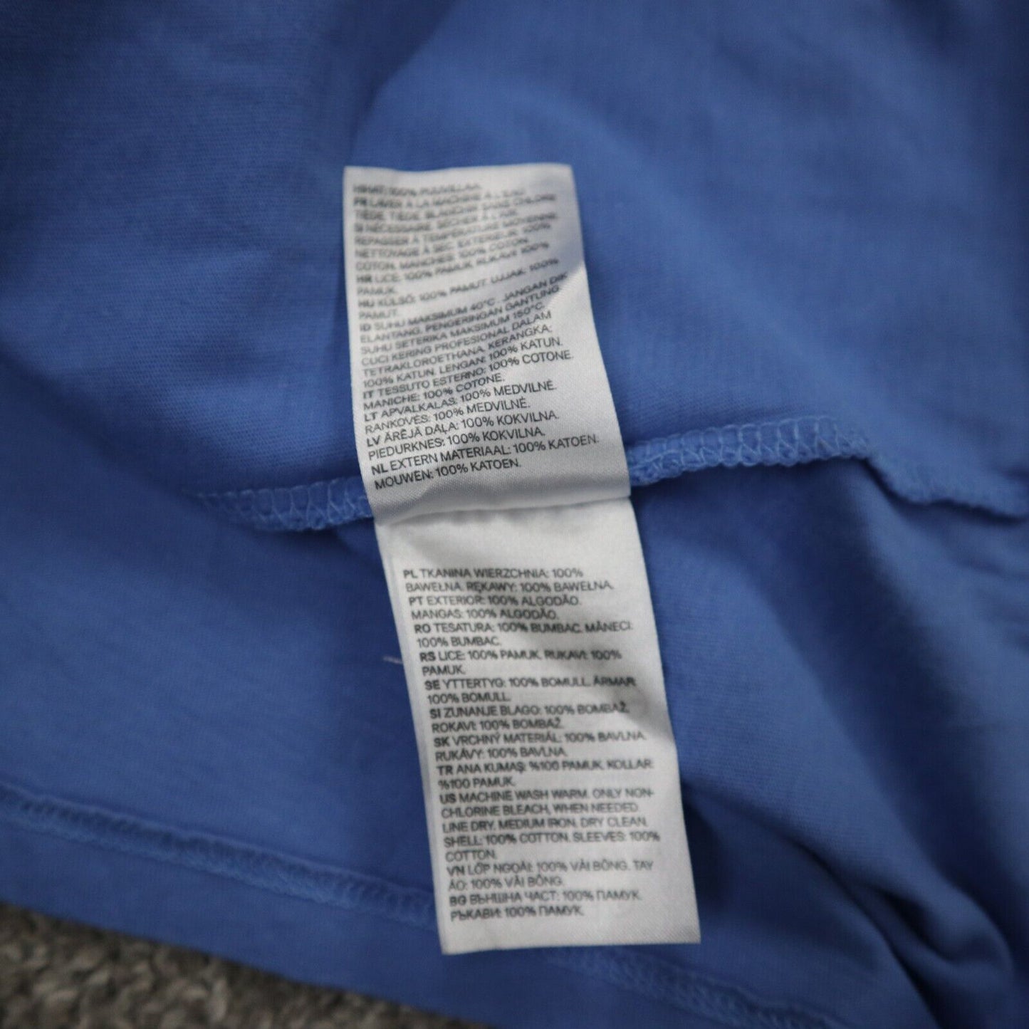 H&M Women Pullover Blouse Top Ruffle Cap Sleeve Round Neck Solid Blue Size Small