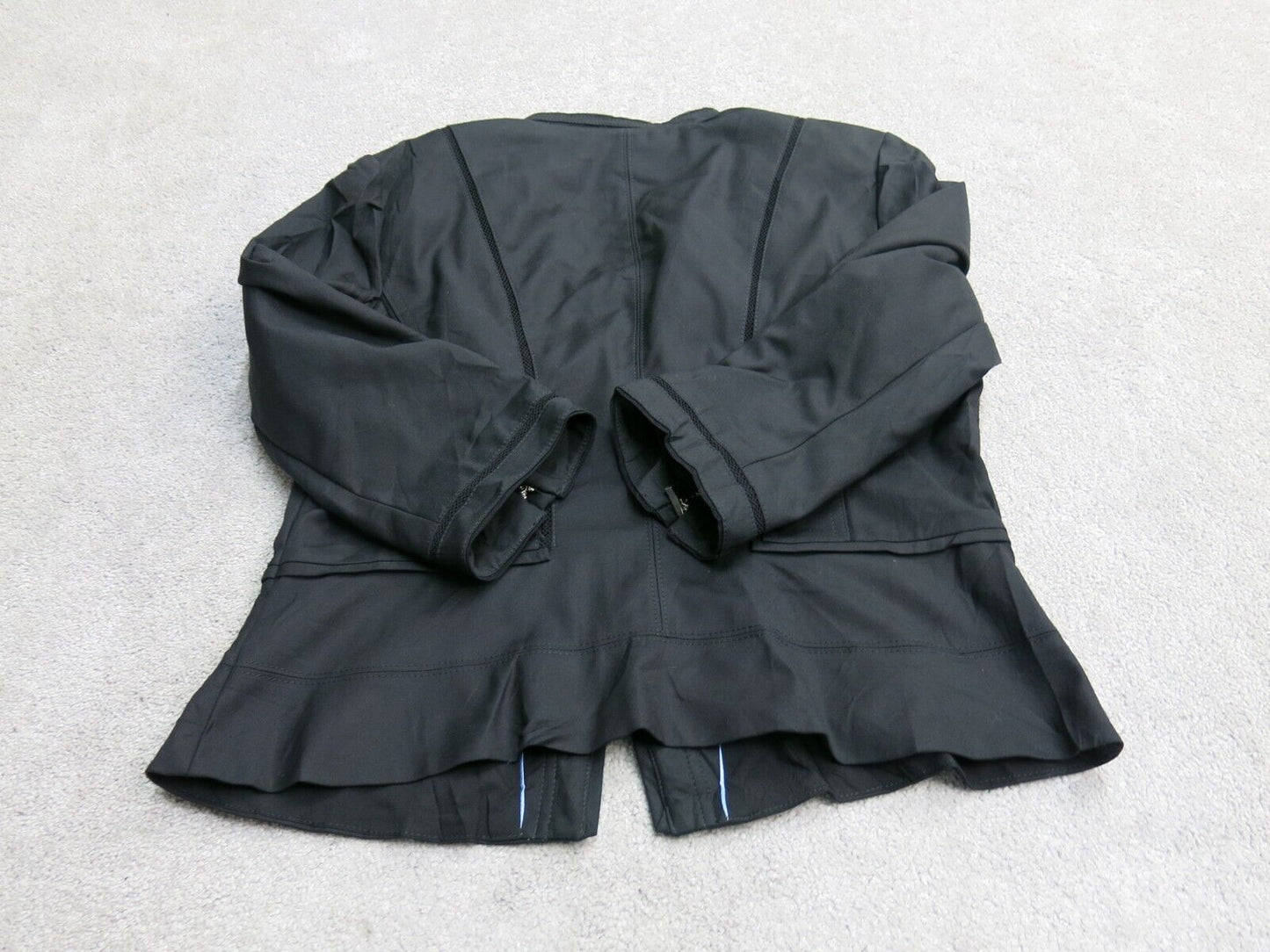Perfect Form Mens Basic Jacket Full Zip Up Long Sleeves Solid Black Size 14