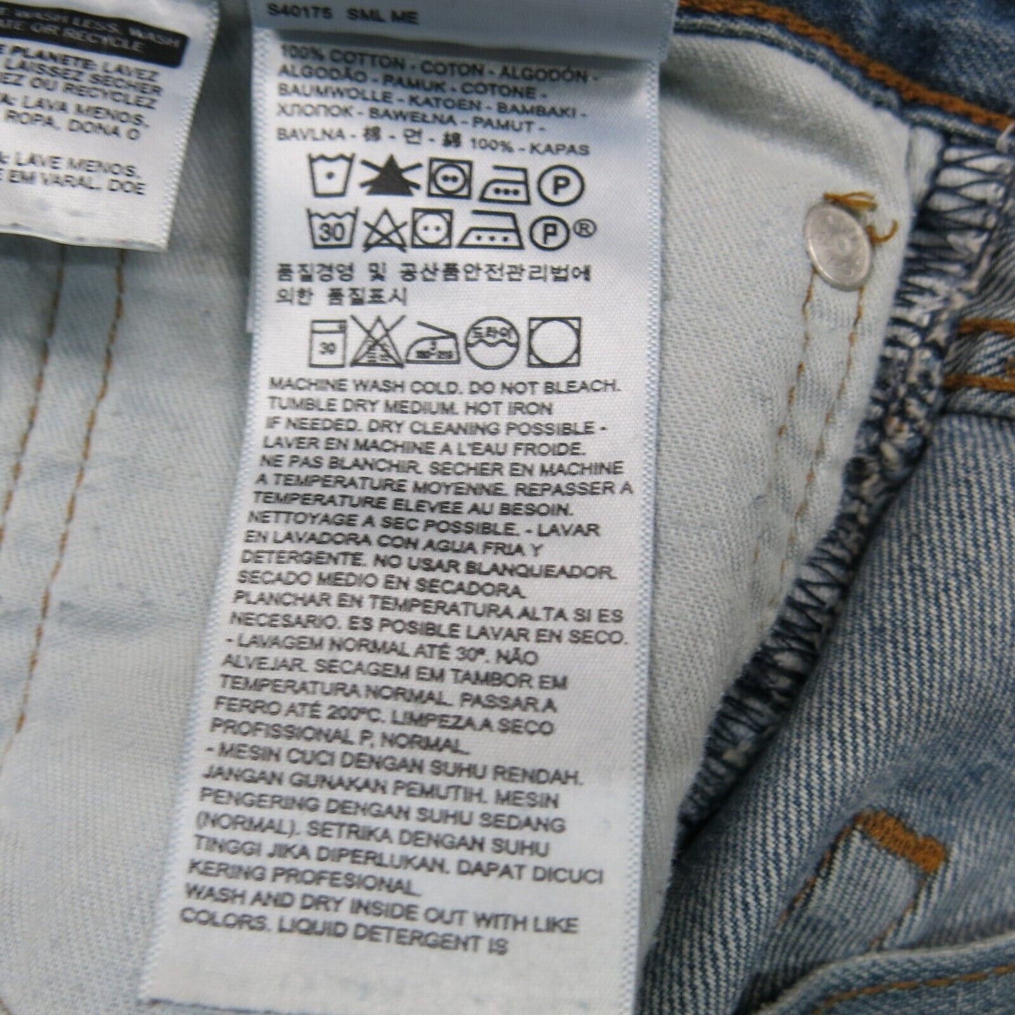 Levis 559 Mens Jeans Straight Leg Straight Denim Low Rise Pocket Blue SZ W32XL32