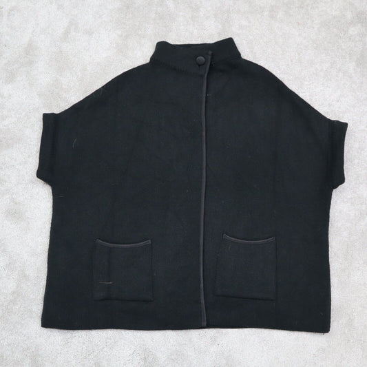 NWT Lauren Conrad Womens Cardigan Knit Sweater Cap Sleeve Pockets Black One Size