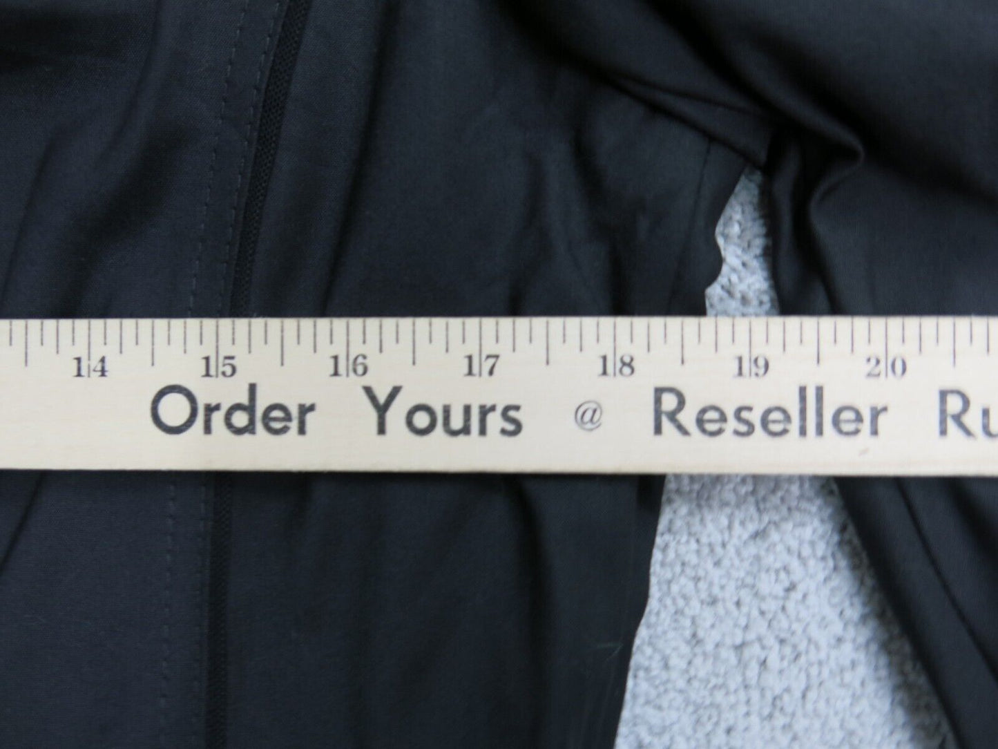 Perfect Form Mens Basic Jacket Full Zip Up Long Sleeves Solid Black Size 14