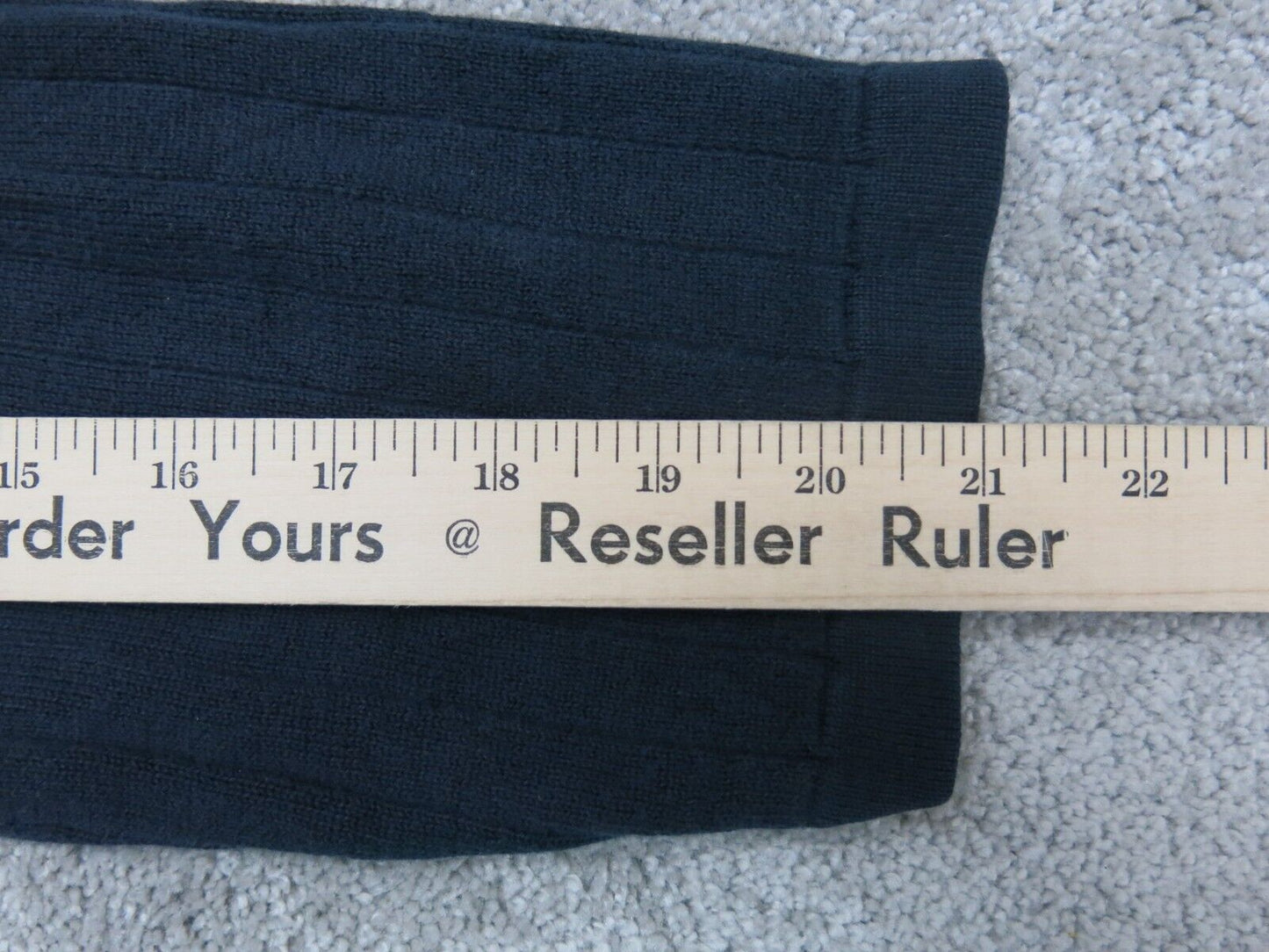 J. Crew Mens Sweatshirt 100% Cotton V Neck Long Sleeves Navy Blue Size Large