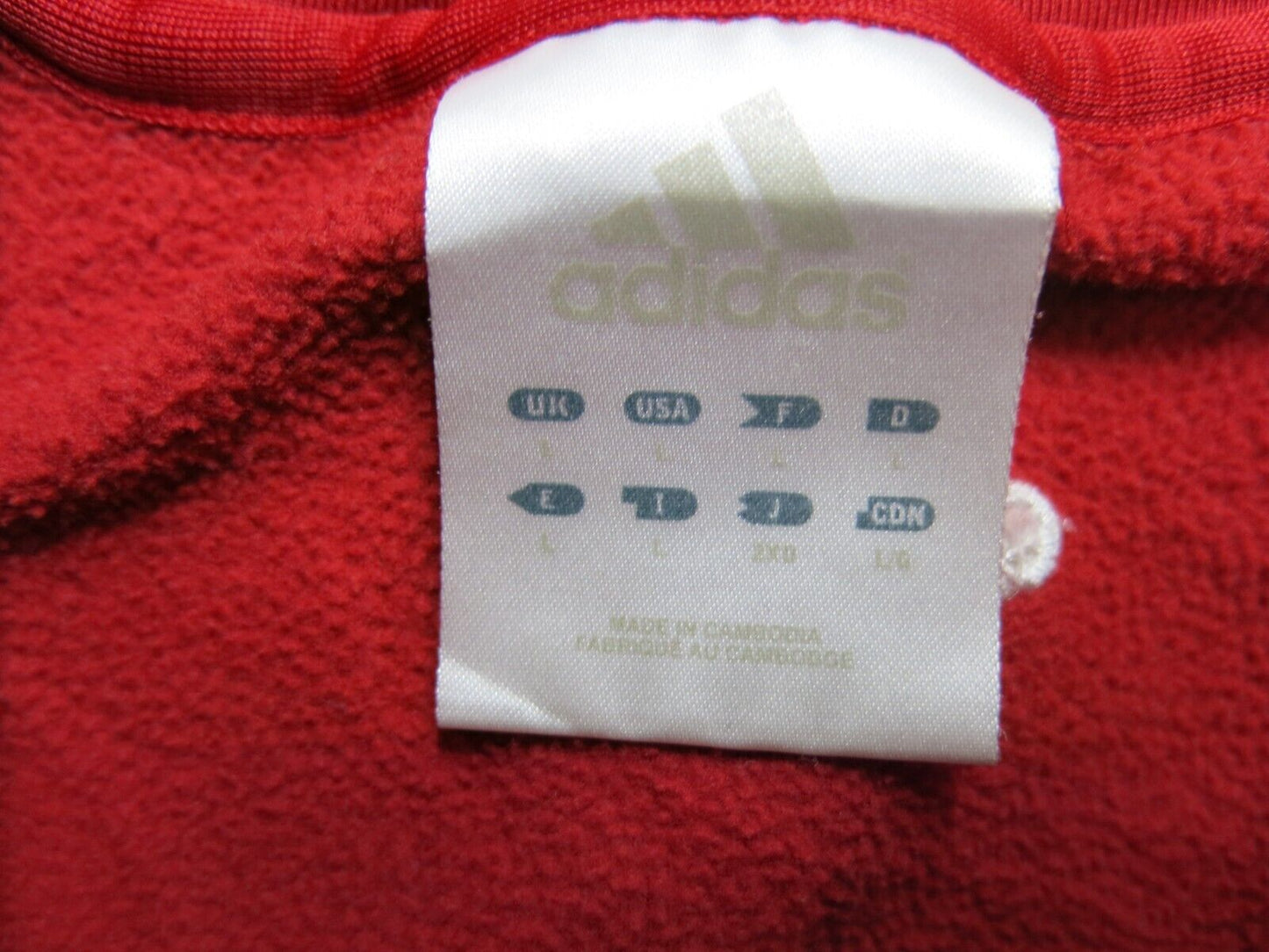 Adidas Mens Pullover Sweatshirt Crew Neck Casual Long Sleeves Red Size Large