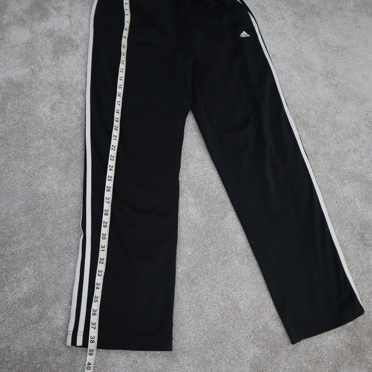 Adidas Track Pants Youth Boys Medium Black Jogging Pants Elastic Waist