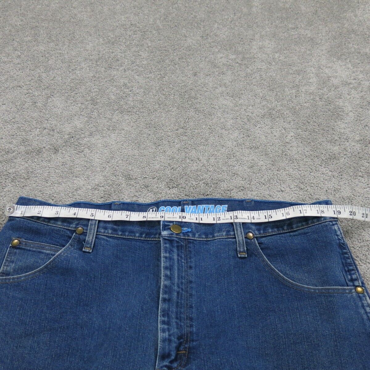 Wrangler Men Jeans Straight Leg Denim High Rise Cotton Pockets Blue Size W38XL34