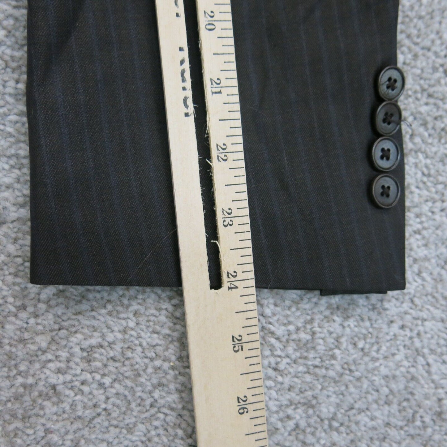 Vintage Mens Striped Blazer Coat Single Breasted Trofeo Silk Black Size 54L