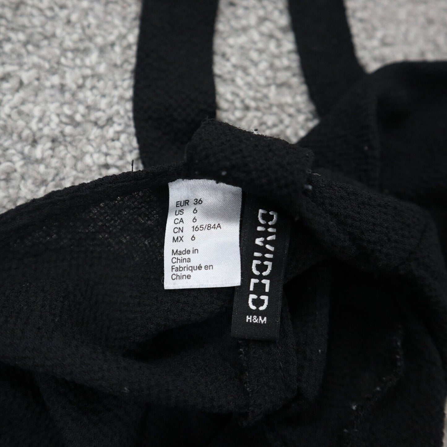 Divided By H&M Womens Knitted Crop Blouse Top V Neck Flared Sleeves Black Size 6