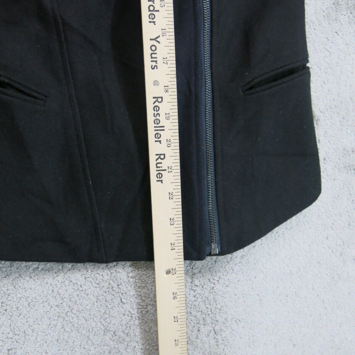 Ann Taylor Womens Coat Jackets Long Sleeves  Full Zip Up Black Blue Size 2