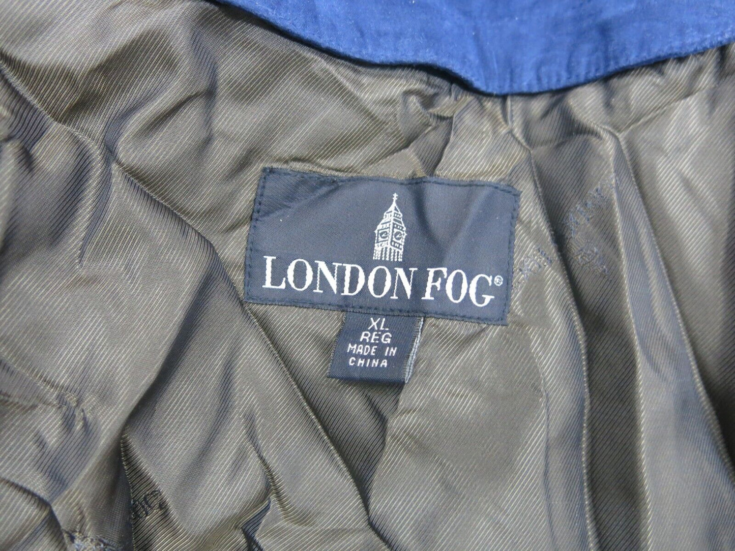 London Fog Womens Blouson Jacket Full Zip Up Zipper Pockets Solid Blue Size XL