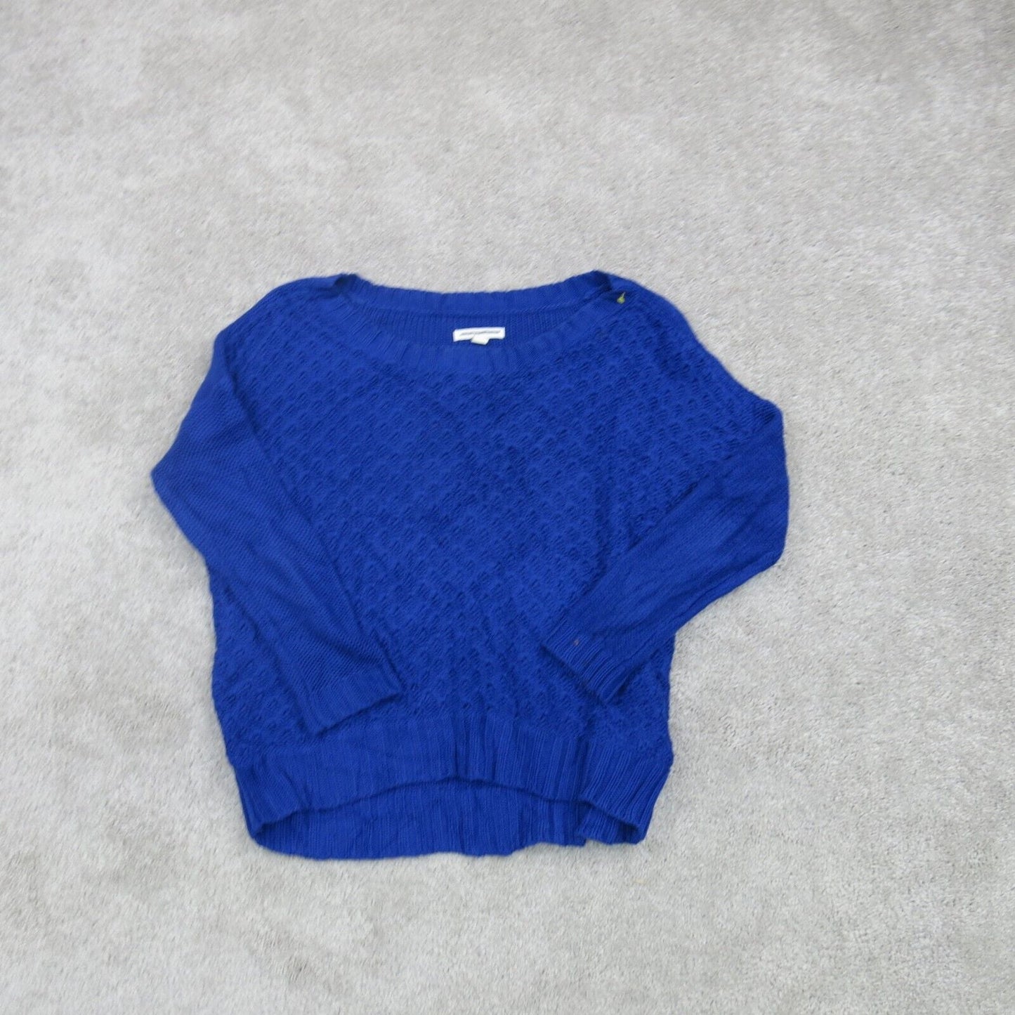 American Eagle Womens Pullover Sweater Boat Neck Long Sleeves Navy Blue SZ Small
