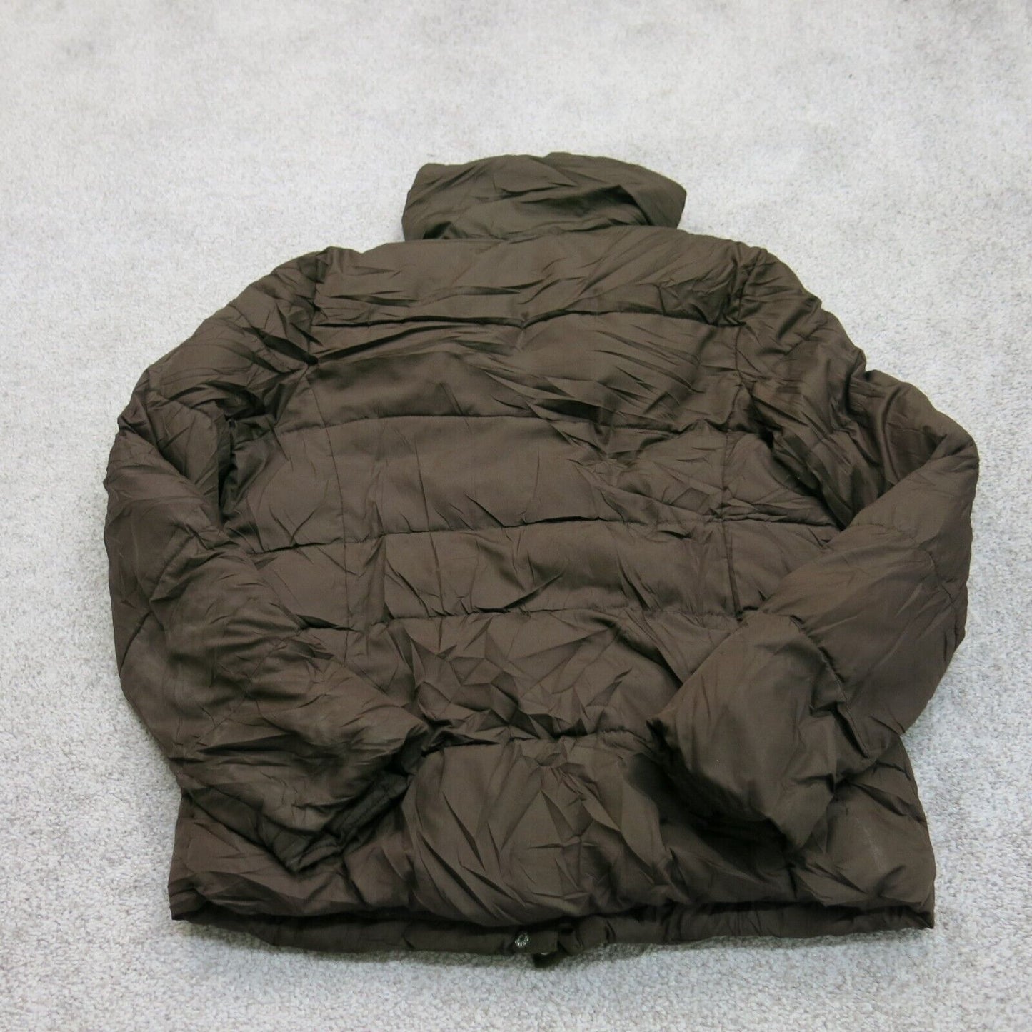 Old Navy Women Puffer Jacket Full Zip Up Windbreaker Long Sleeves Brown Size M