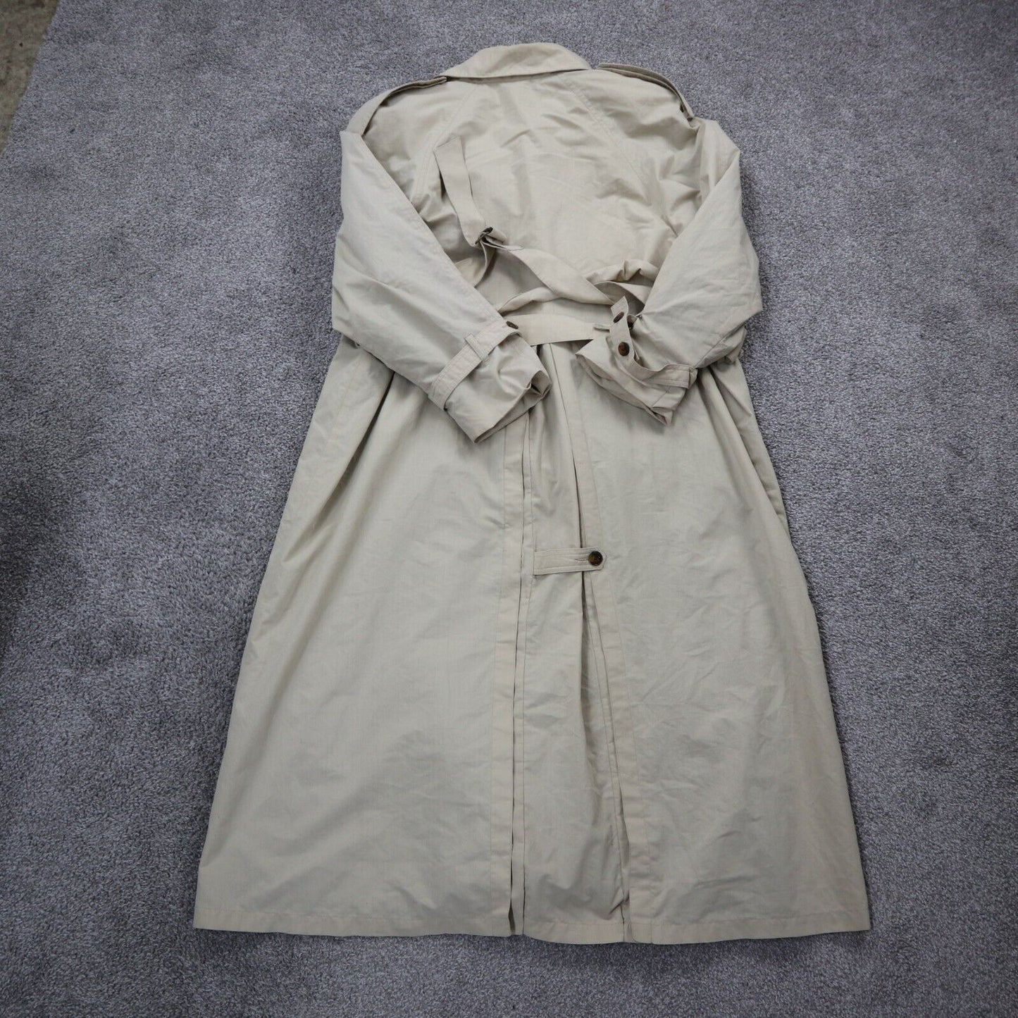 London Fog Womens Pea Coat Double Breasted Long Sleeve Pockets Beige Size 16 Reg