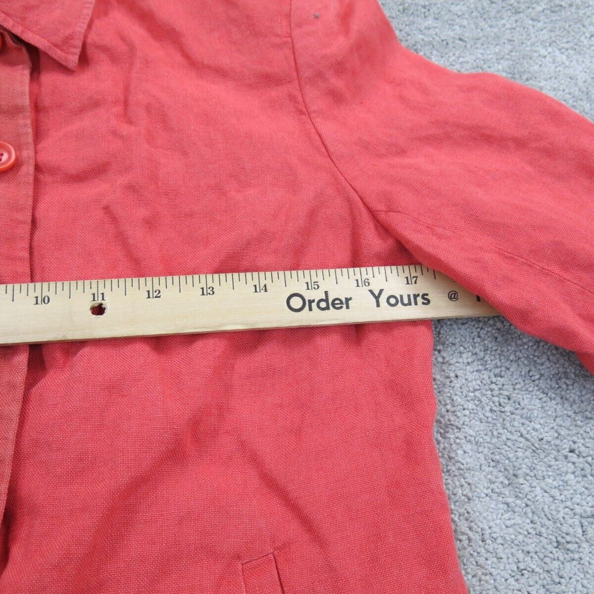 Talbots Womens Coat Jacket Button Up Collared Long Sleeve Red Size 8