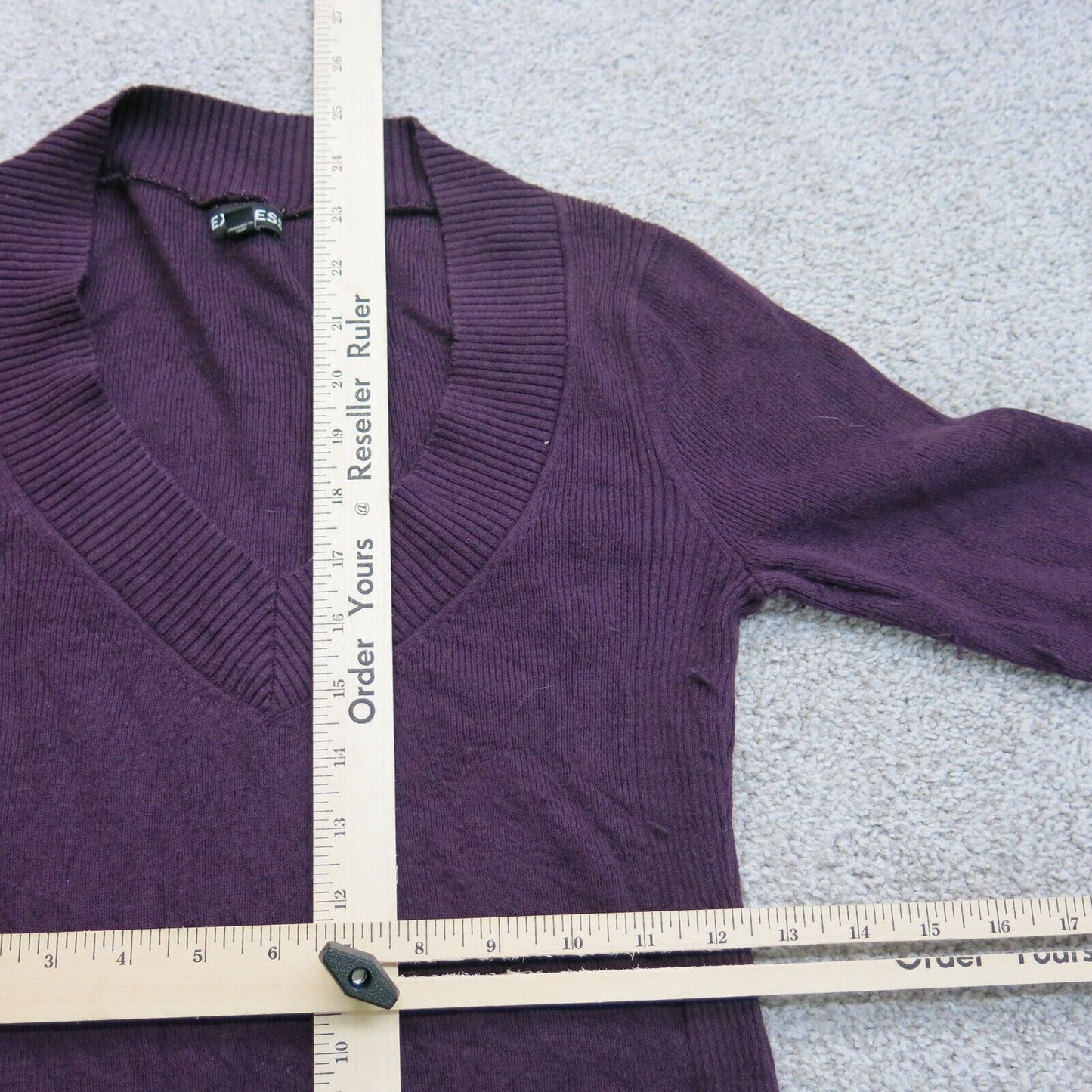 Express Womens Pullover Sweater Knitted Long Sleeve V Neck Purple Size S/P