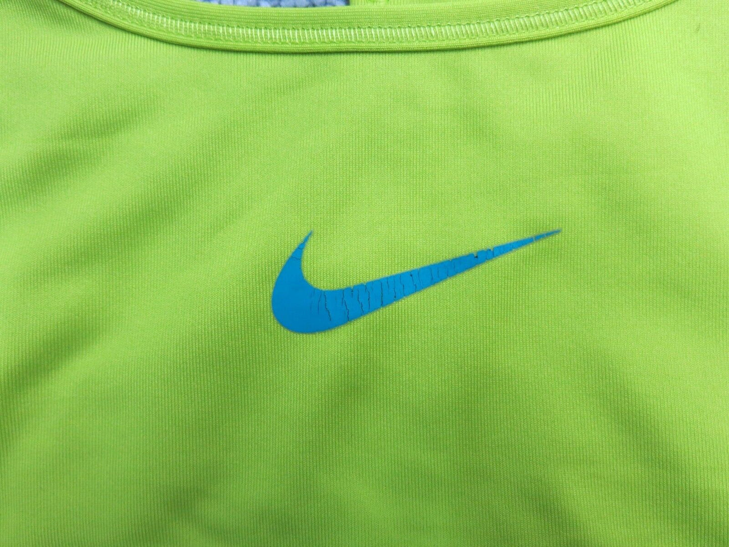 Nike Pro Dri Fit Womens Activewear Sports Bra Racerback Logo Green Size XS
