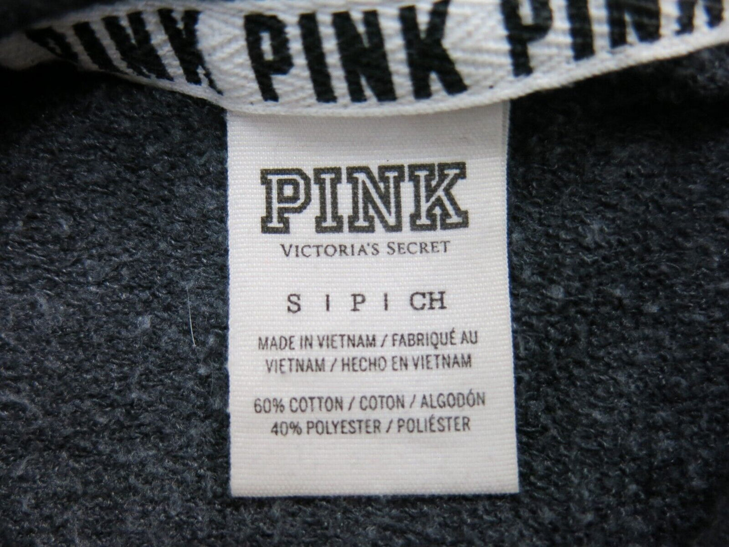 PINK Victoria Secret Women Pullover Sweater Long Sleeve High Neck Heather Gray S