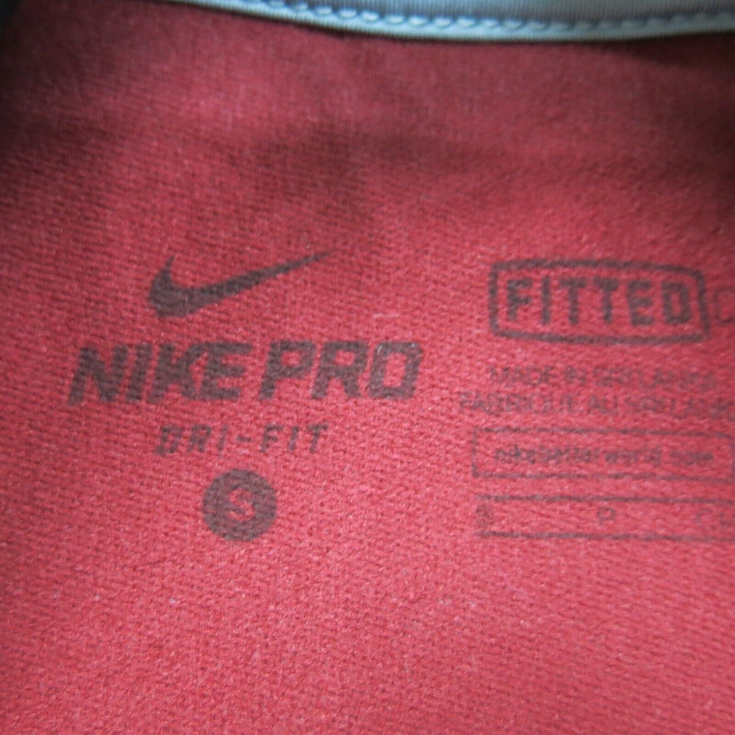 Nike Pro Dri Fit Womens Activewear Top 1/4 Zip Fitted Mock Neck Gray Size Small