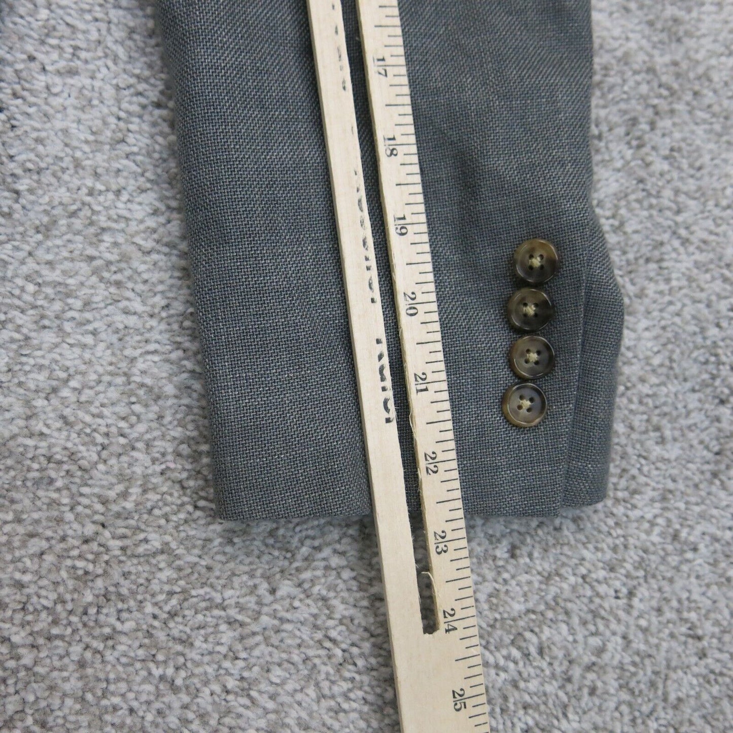 Lauren Ralph Lauren Mens Blazer Jacket Front Button Long Sleeves Gray Size 43R