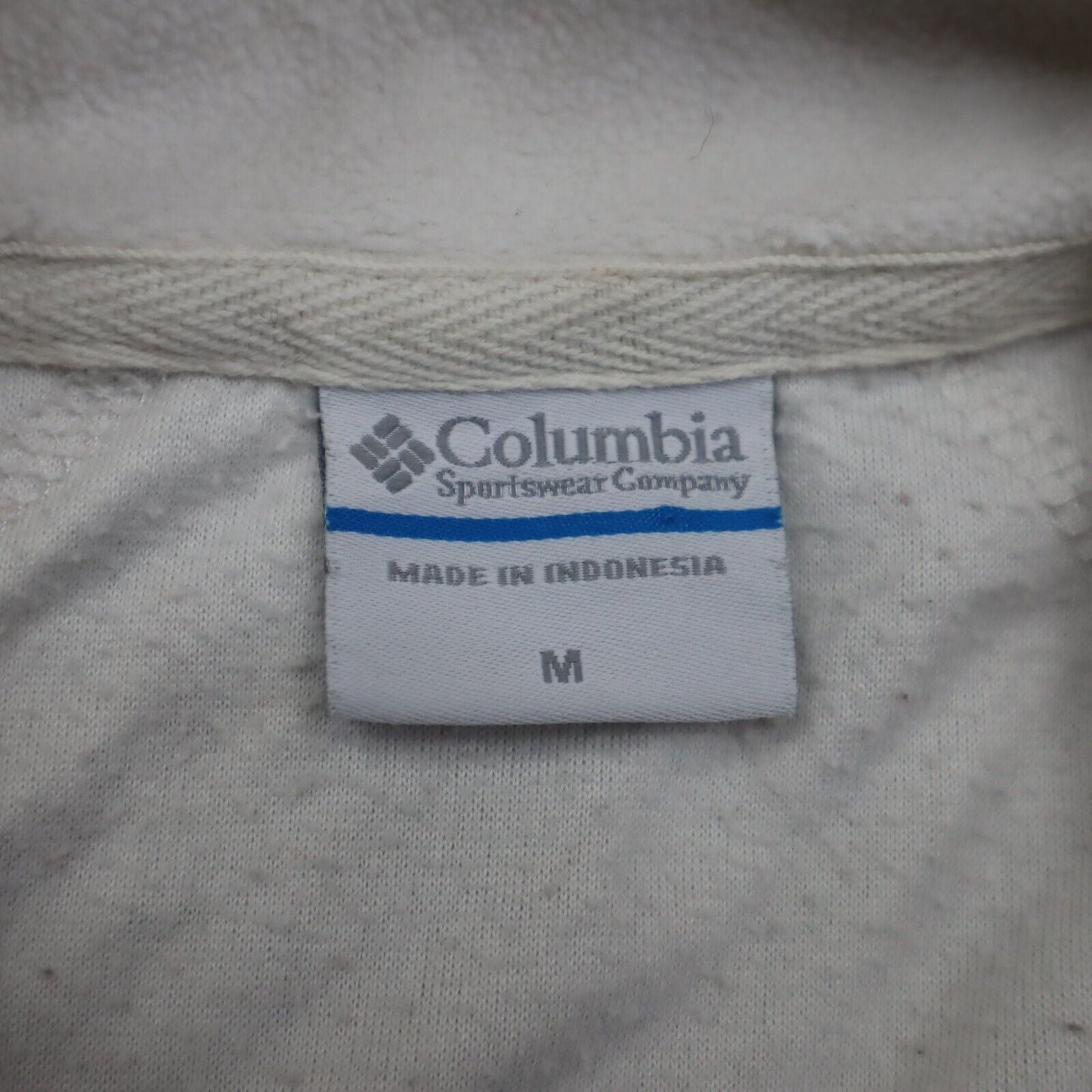 Columbia Mens 14 Zip Up Sweatshirt Long Sleeves Mock Neck White Size Medium