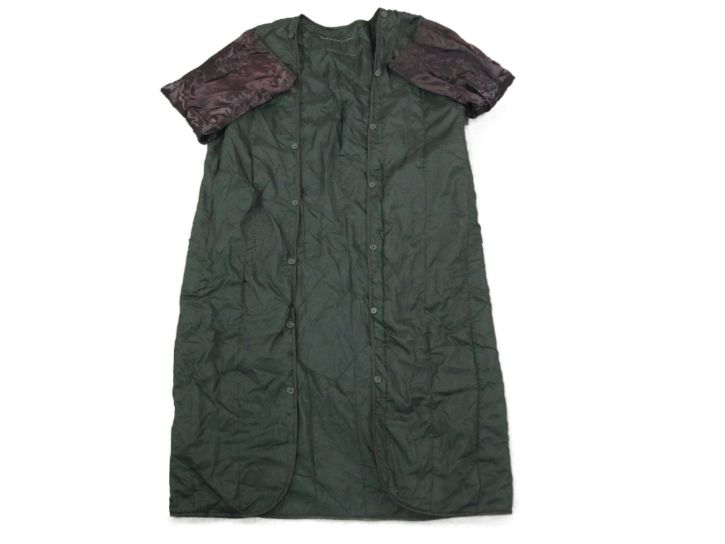 London Fog Womens Insulated Over Coat Long Sleeves Pocket Green Brown Size 14