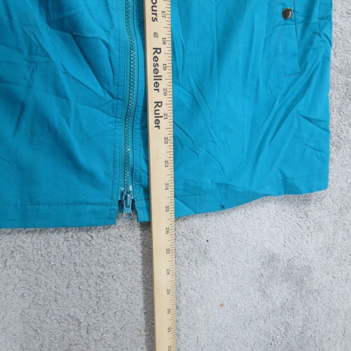 London Fog Womens Hooded Coat Full Zip Long Sleeve Pocket Aqua Blue Size 8 Reg