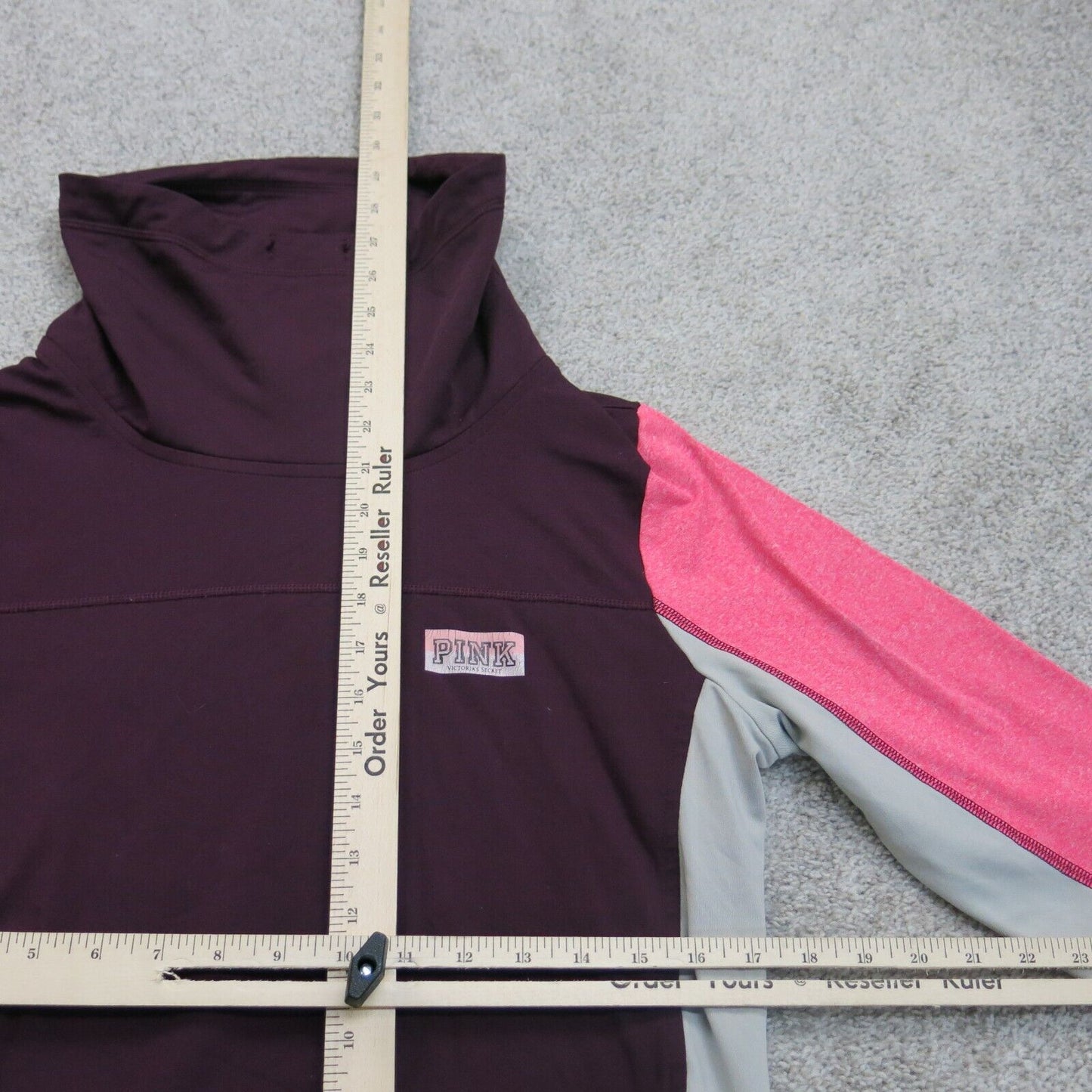 Pink Victorias Secret Womens Sweatshirt High Neck Ultimate Maroon Pink SZ Large