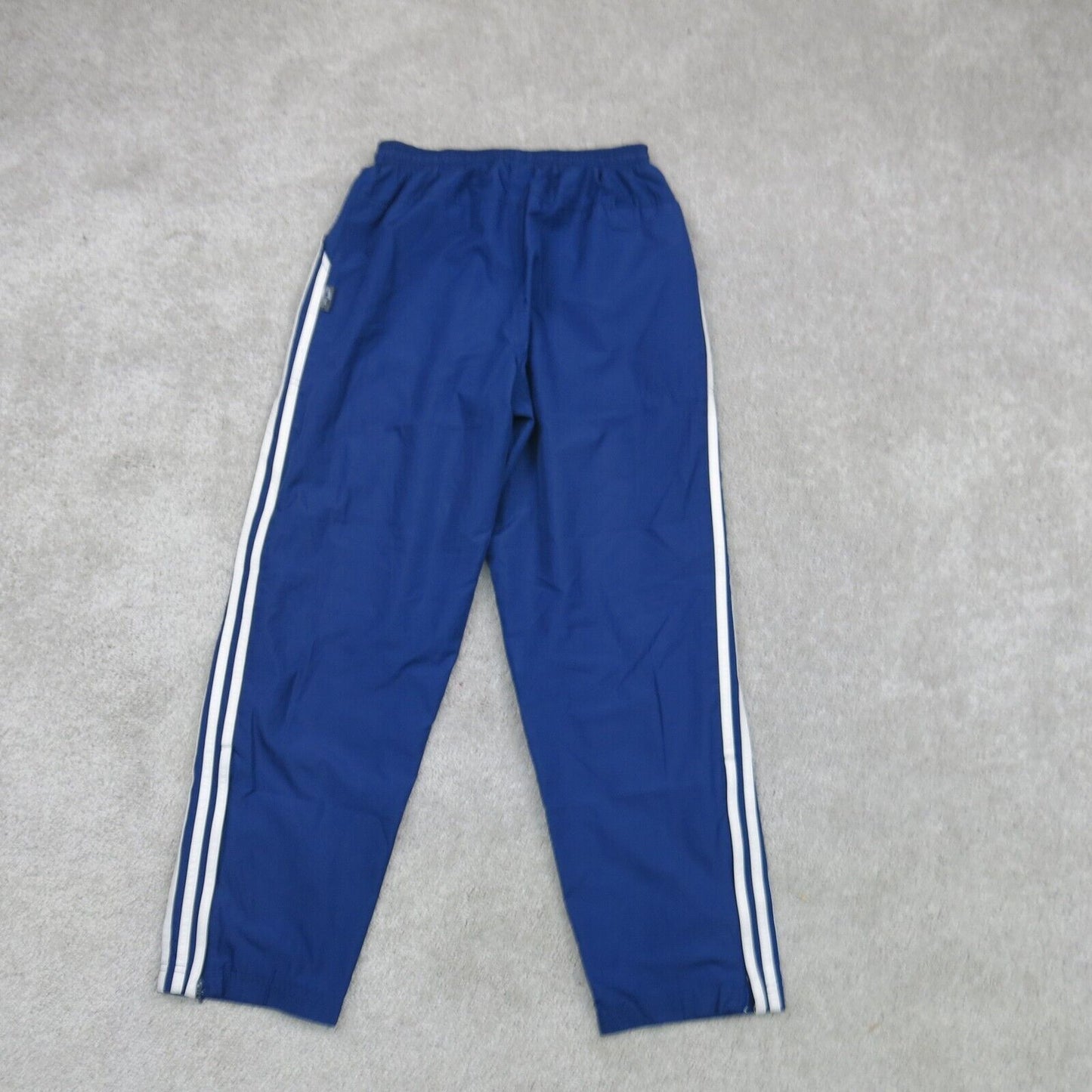 Adidas Mens Track Pant Elastic Waist Climashell Wind 3 Striped Blue Size Small
