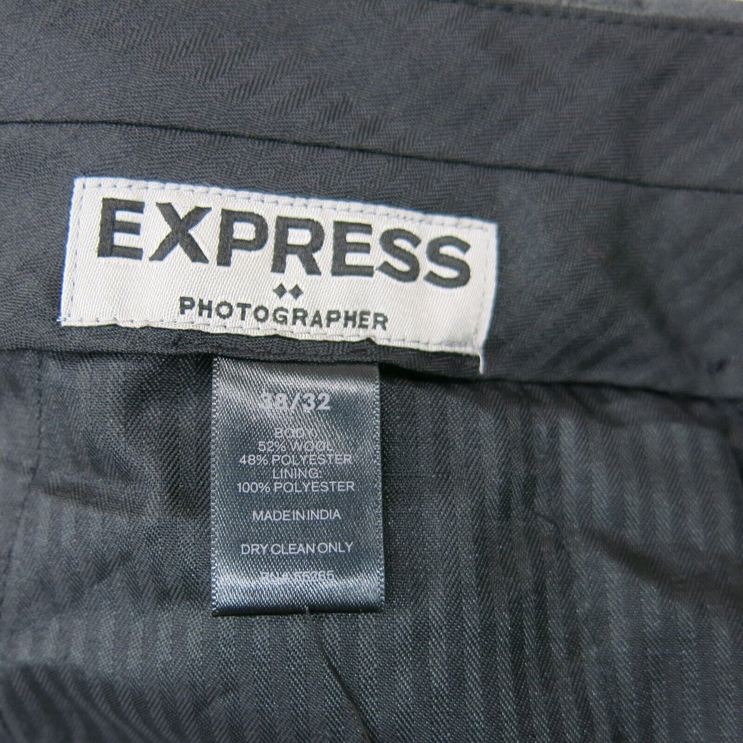 Express Mens Pant Dress Photographer Straight Leg Pockets Black Size W38XL32