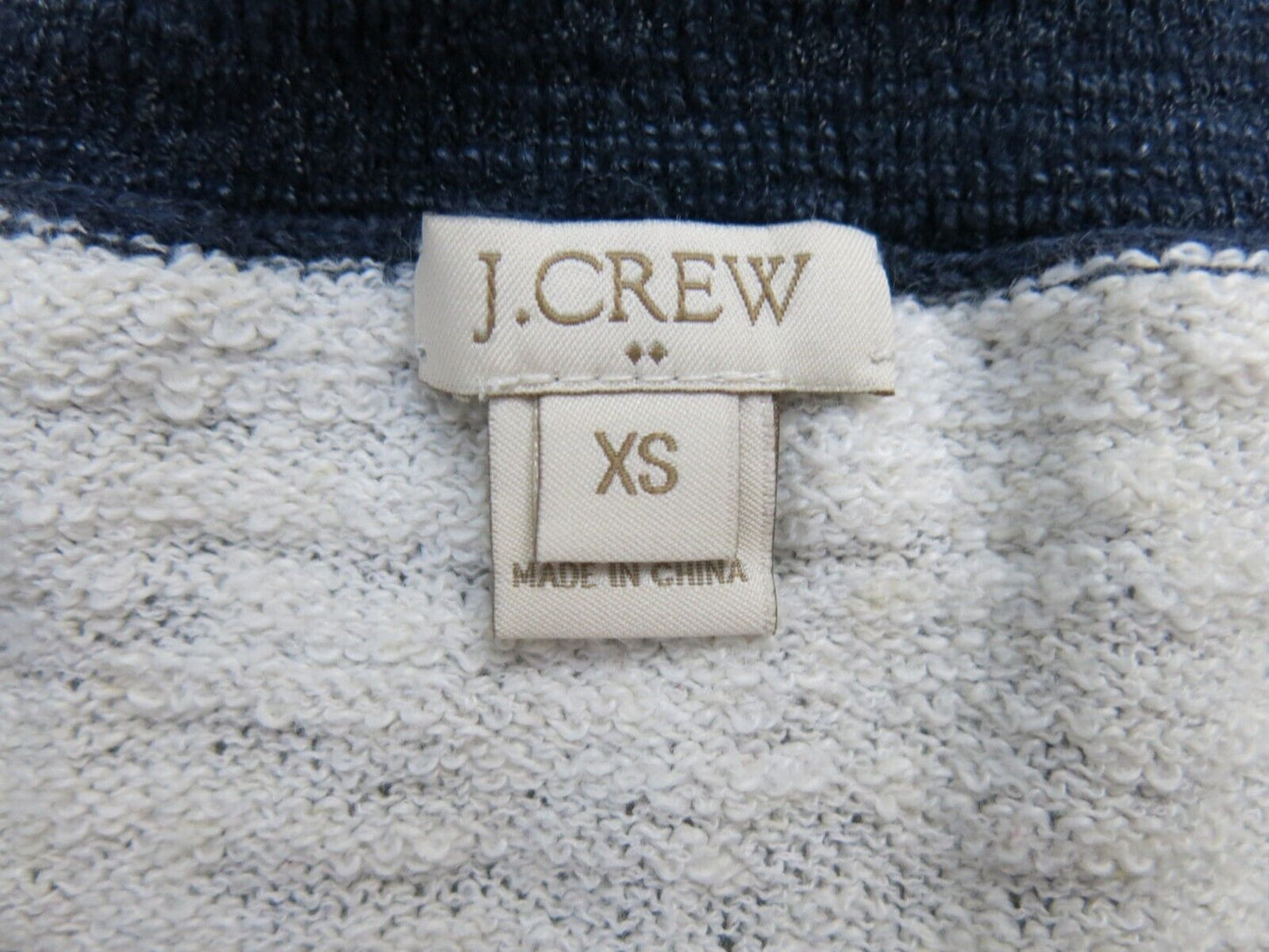 J. Crew Womens Pullover Knitted Sweater 3/4 Sleeves White Blue Size X Small