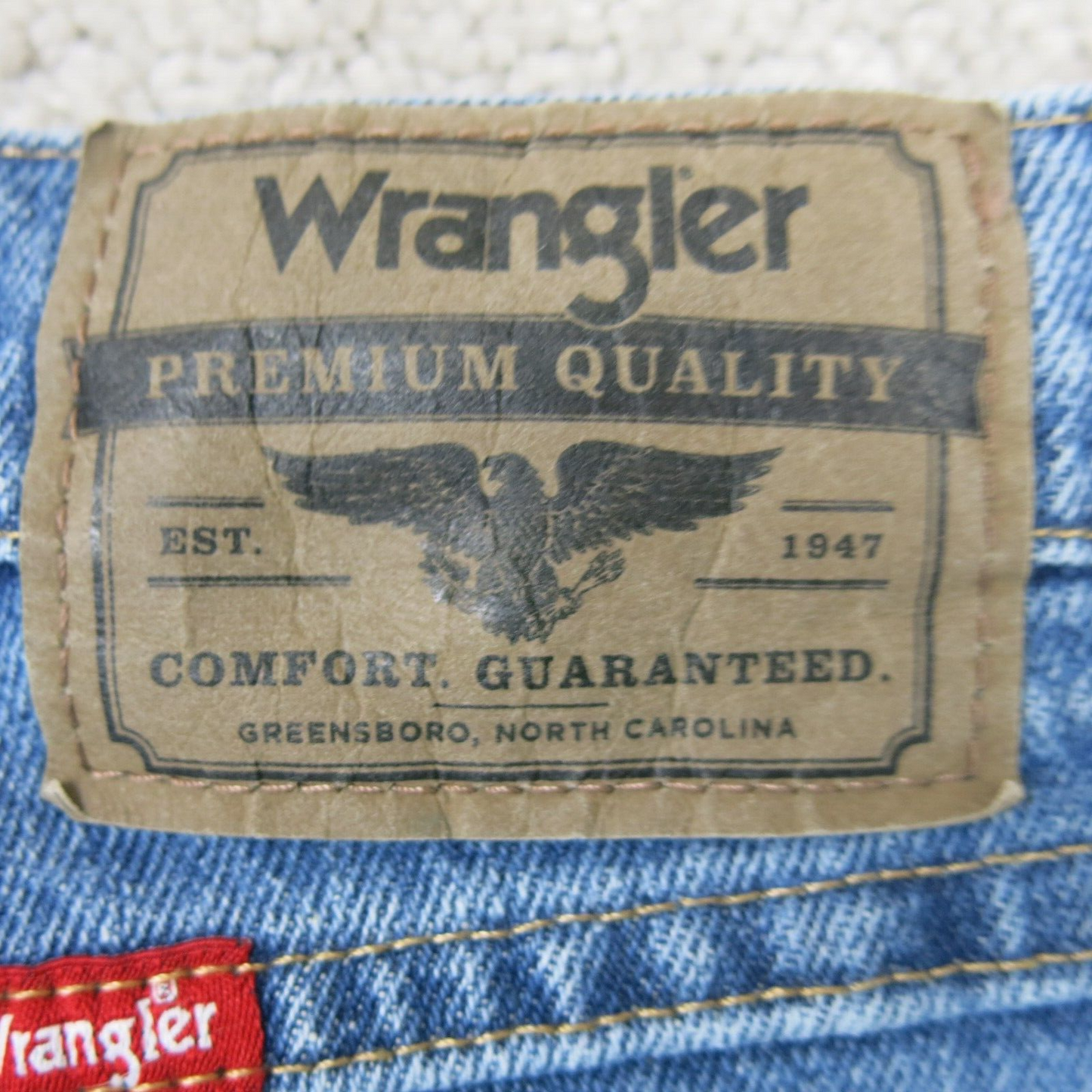 Wrangler Mens Jeans Straight Leg Mid Rise 100% Cotton Pockets Blue Size W38XL30