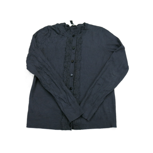 Ann Taylor Womens Cardigan Sweater Knitted Front Button Long Sleeve Black Size S