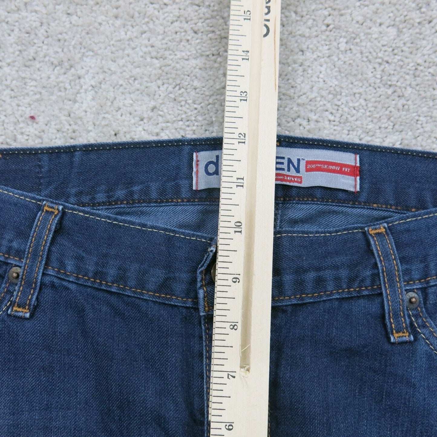 Denizen Mens Jeans Straight Leg 100%Cotton Mid Rise Five Pockets Blue W36XL34