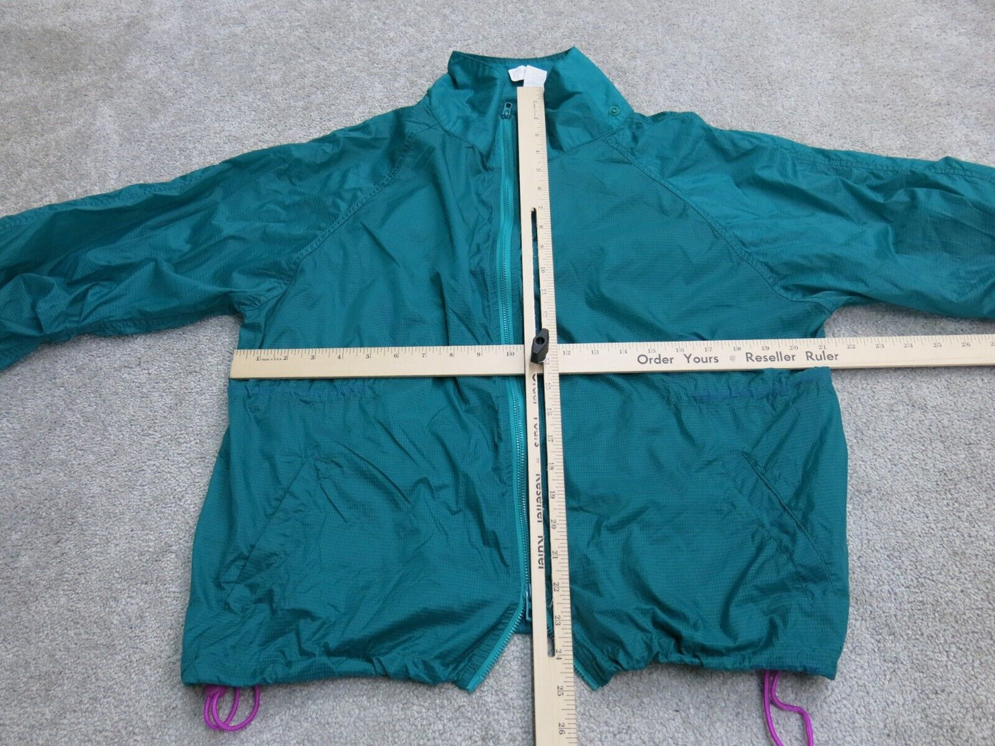 Fabletics Mens Windbreaker Jacket Full Zip Up Long Sleeves Mint Green Size Large