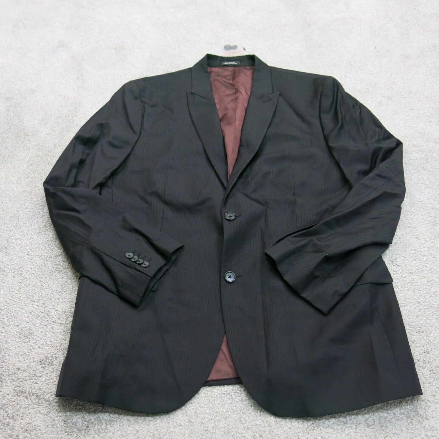 Express Mens Blazer Coat Single Breasted Long Sleeves Pockets Black Size 44R