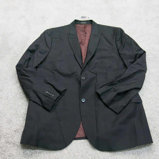 Express Mens Blazer Coat Single Breasted Long Sleeves Pockets Black Size 44R