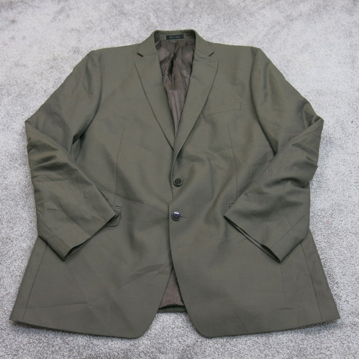 Calvin Clein Mens Blazer Coat Single Breasted Long Sleeves Dark Gray Size 46R