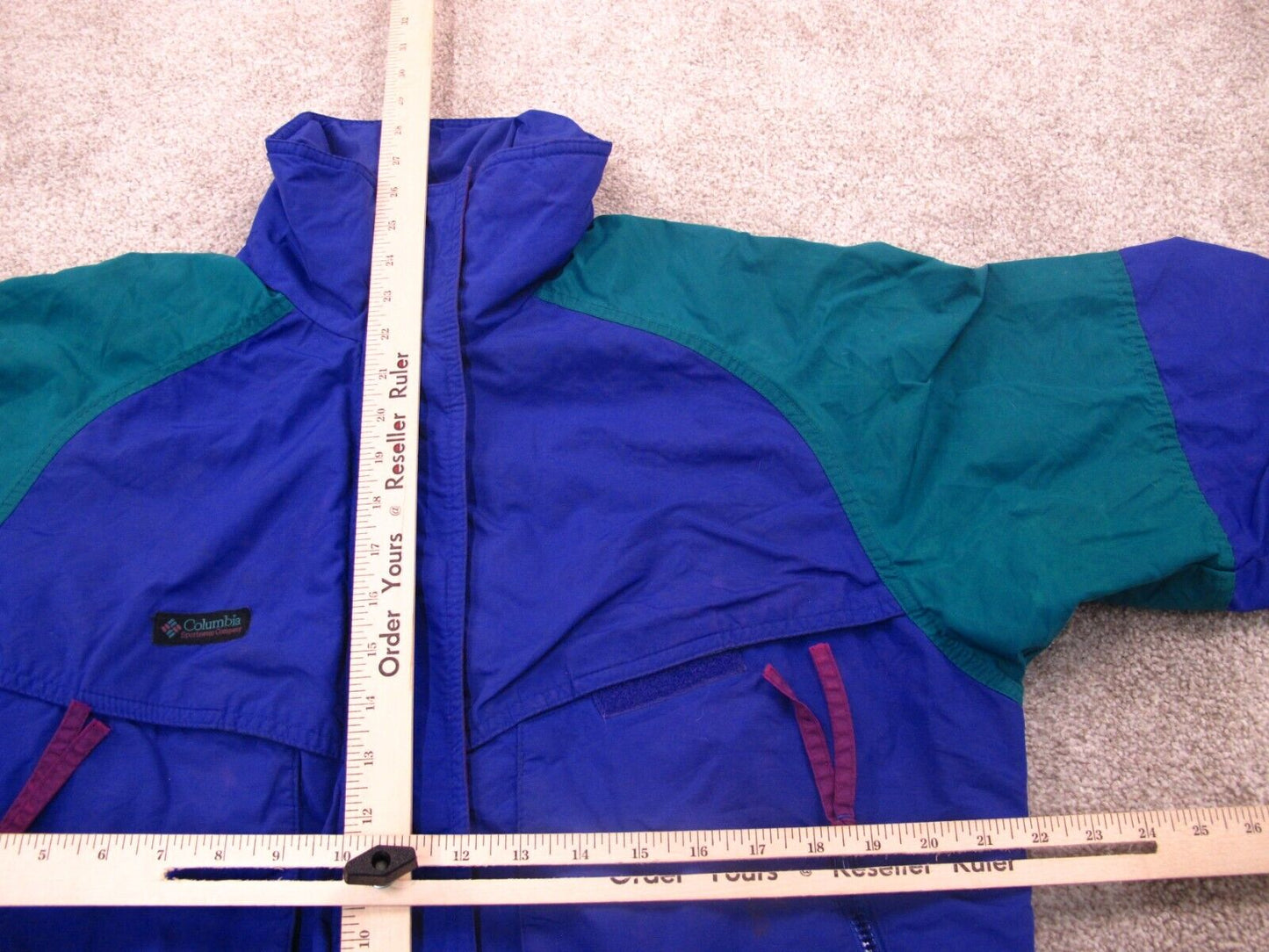 Columbia Sportswear Womens Windbreaker Jacket Full Zip Redial Sleeve Blue Size M