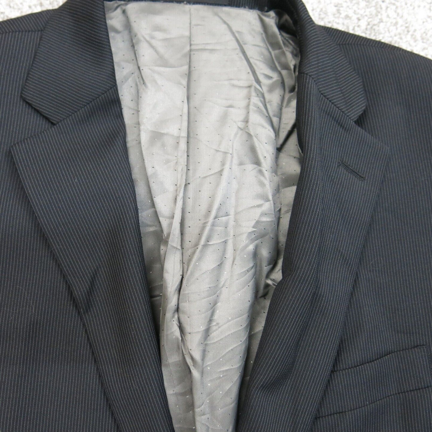 Calvin Klein Men Blazer Jacket 100% Cotton Long Sleeve 2 Button Black Size 40L
