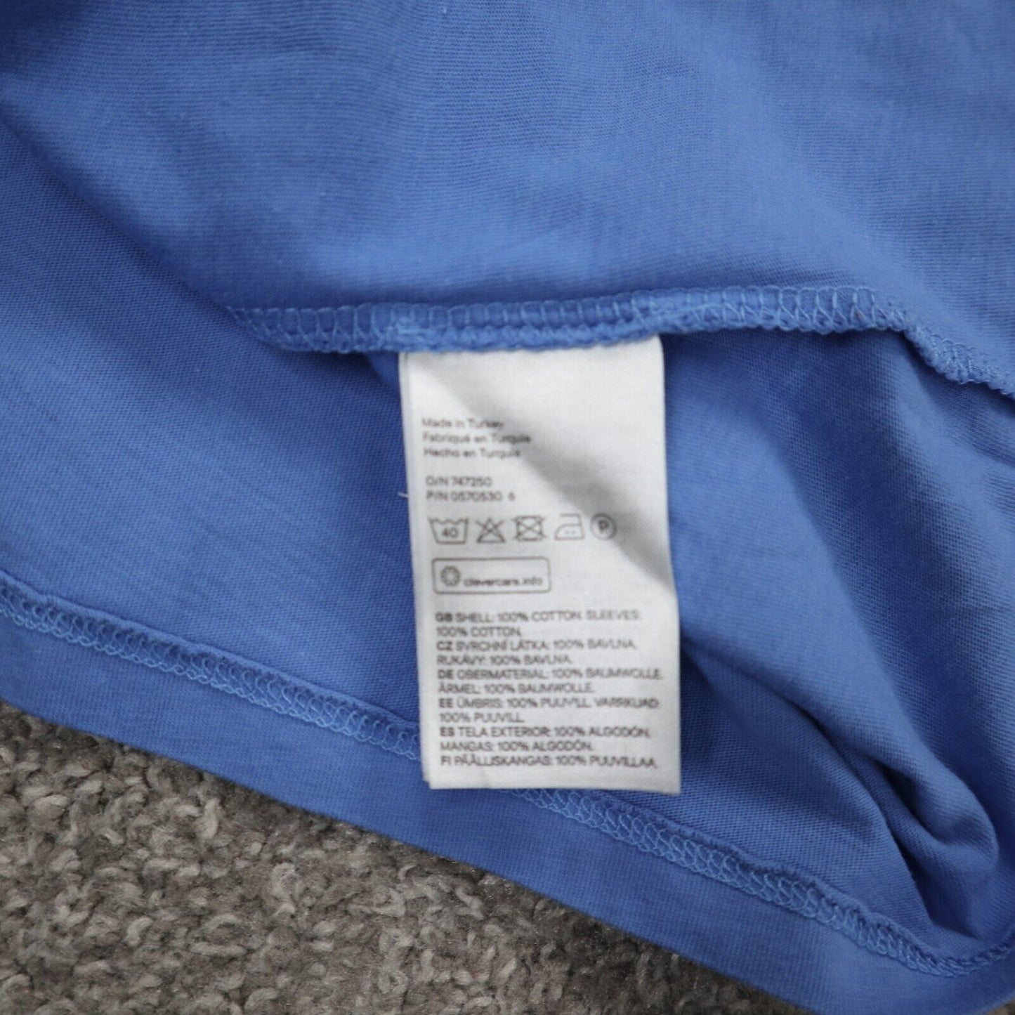 H&M Women Pullover Blouse Top Ruffle Cap Sleeve Round Neck Solid Blue Size Small