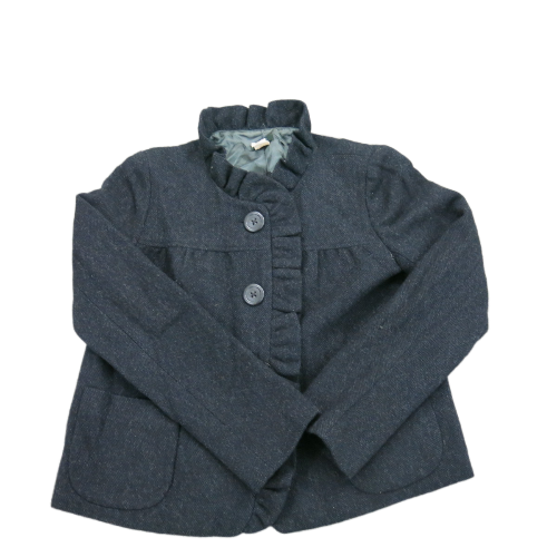 J .Crew Womens Shirt Jacket Single Breasted 100% Wool Long Sleeves Black Size 2